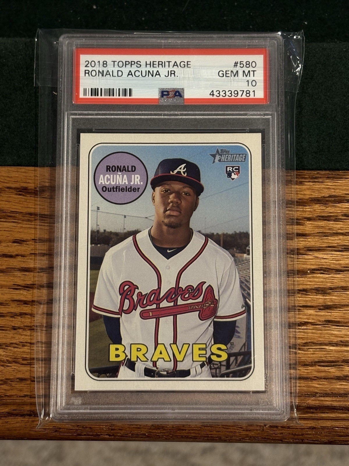 2018 Topps Heritage #580 Ronald Acuna Jr Braves RC Rookie PSA 10 GEM MINT