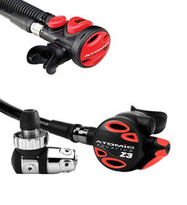 Atomic Aquatics Z3 Regulator Din Sealed Set with SS1 Safe Second Stainless, Red
