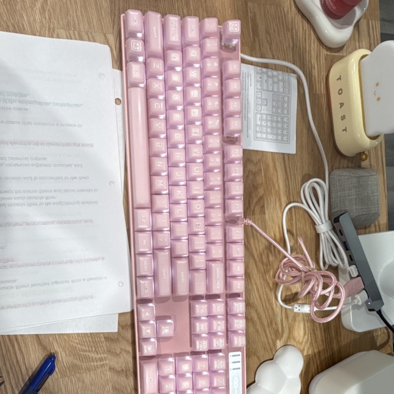 MAGEGEE MK-STORM Mechanical Keyboard Pink USB Wired QWERTY English Plug & Play
