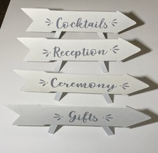 New Set of 4 Wedding Arrow Signs for Gifts, Ceremony, Reception  Cocktails