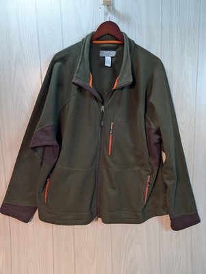 ORVIS TROUT BUM OLIVE SOFTSHELL JACKET BROWN TRIM OUTDOOR FISHING ATHLEISURE XXL