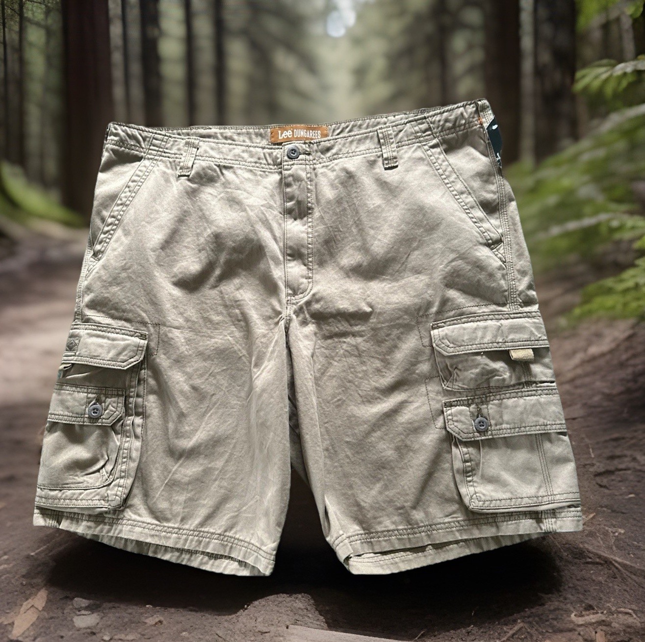 Lee Cargo Shorts Men 42 Khaki Cotton