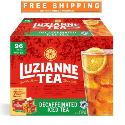 Luzianne Decaffeinated Tea Bags 96 Count Smooth Black Tea for Iced & Hot Tea