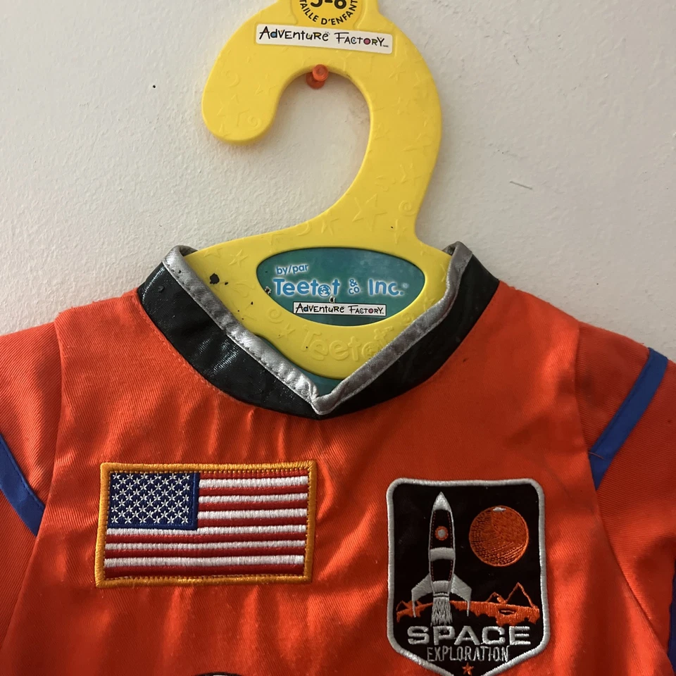 Teetot & Co. Astronauta Jóvenes Niños Niño Talla 5-6 Disfraz de Halloween Naranja Sin Sombrero Foto 3 de 4