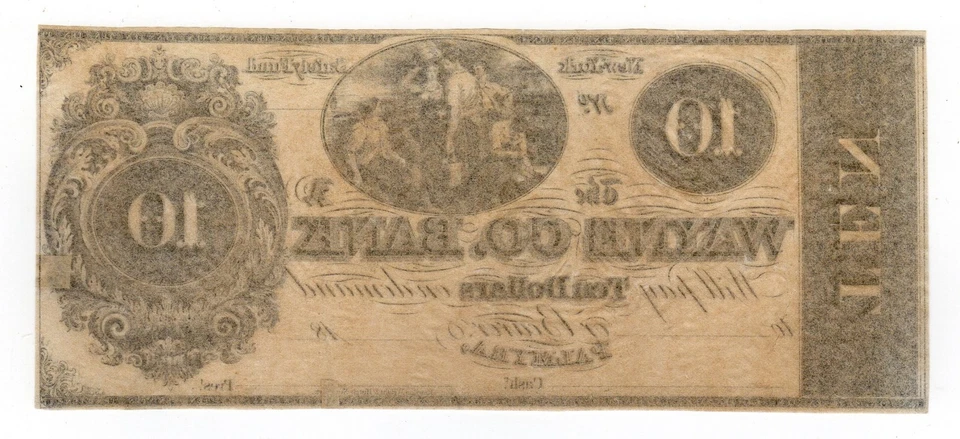 $10 The Wayne County Bank - Palmyra NEW YORK note - Image 2 of 2