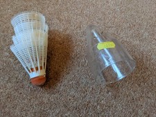 4 x Vintage Plastic Badminton Shuttlecocks in Original Container, unused. 1970s