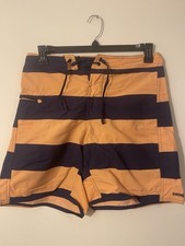 Patagonia - Swim Trunks Blue Orange Striped Board Shorts Mens - Size 30