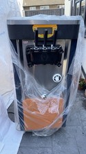 Commercial Floor Model Soft Serve Ice Cream Machine 2 Hopper 3 Lever SS/Orange
