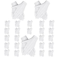 25 Pairs White Gloves Men Marching Band - Bulk Mens Uniform Gloves for Parade...