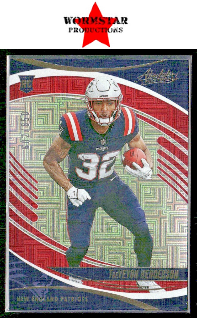 2025 Panini Absolute #188 TreVeyon Henderson Squares #/850 New England Patriots