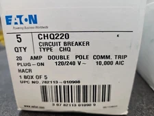 NEW EATON CHQ220 Type CHQ 2-Pole 20A Circuit Breaker NEW