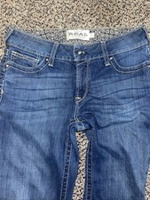 Ariat Jean Women 31S R.E.A.L. Mid Rise Straight Stretch Rainstorm Blue