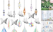 7 Pieces Butterfly Crystals Suncatcher Hanging Suncatchers Charming Colors
