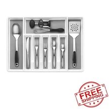 Expandable Cutlery Drawer Organizer - 8 Compartment Flatware Storage Solution