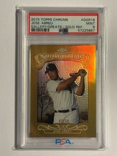 Jose Abreu Rookie Card RC #/50 Gold Refractor 2015 Topps Chrome PSA 9 Pop 2 CWS. rookie card picture
