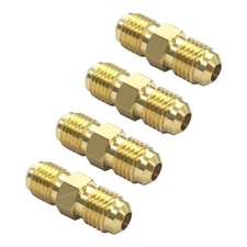 4 PCS 1/4" x 1/4" Male Flare Propane Gas Adapter Brass Tube Coupler Fitting