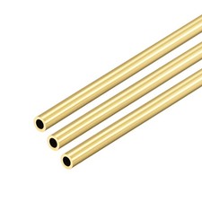 Brass Round Tube 300mm Length 5.5mm OD 1mm Wall Thickness Seamless Tubing 3 Pcs