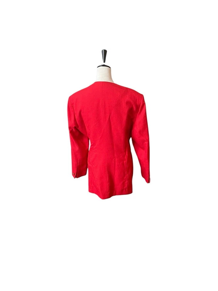复古红色衬里金色纽扣职业西装夹克 16 码 Morgan Miller — 第 2/3 张图片