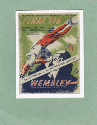 1948 FA CUP FINALE MANCHESTER UNITED v BLACKPOOL PROGRAMM TRADECARD