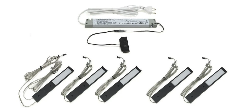 NEU L&S LED Lampe Bright 3er Set Anbauleuchte - Schwarz, Lichtfarbe Neutralweiß  - Bild 2 von 3