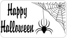 Happy Halloween Spider - 25 Stickers Pack 2.25 x 1.25 inches - Spooky Web