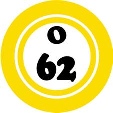 O 62 O62 Bingo Ball - 3 Inch Circle Sticker 3" x 3" - Hobby Number Board Lucky