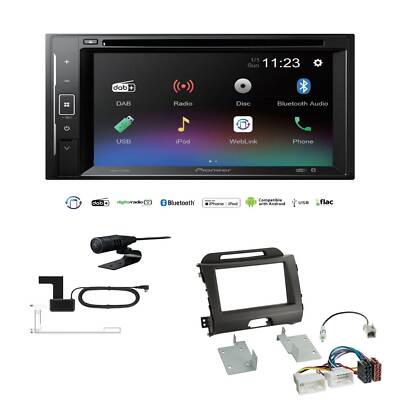 Pioneer Autoradio Bluetooth DAB USB DVD für KIA Sportage 2010-2015 schwarz