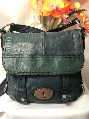 FOSSIL Maddox Dark Green Leather Large 