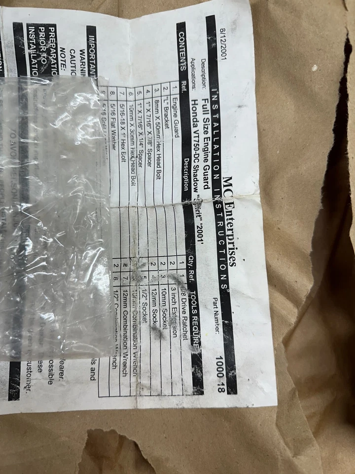 PROTECTORES DE MOTOR SPIRT MC ENTERPRISE 1998-2003 HONDA VT750 Foto 3 de 3