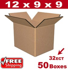 50 - 12x9x9 Cardboard Boxes Mailing Packing Shipping Box 32ECT Corrugated Carton