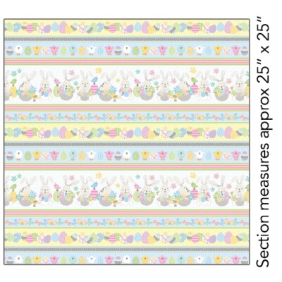 Some Bunny Loves You Fabric | Kanvas Studio Spring Easter Rabbit Stripe | Yard