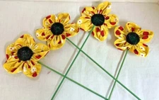 Flowers/Ladybugs/Set of Four/Farmhouse/Primitive