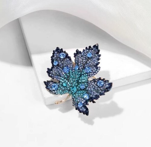 1/2/3/4PCS Crystal Maple Leaf Brooch Pin Women Clothing Collar Corsage Jewelry - Picture 14 of 34