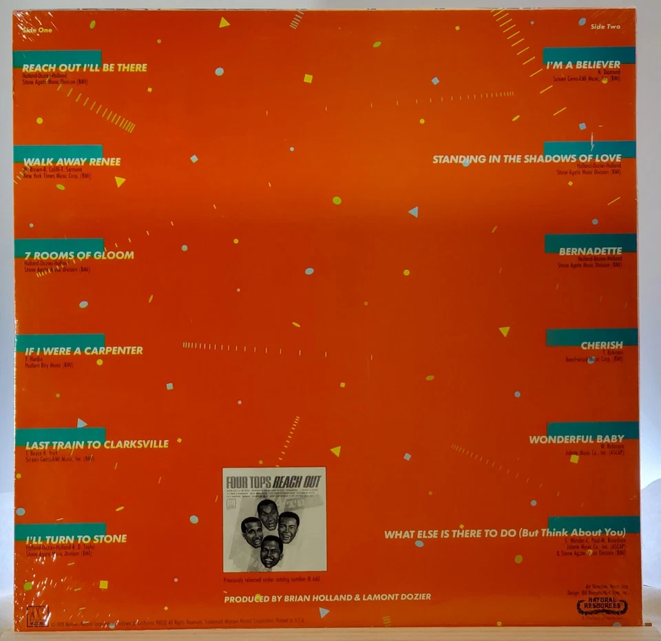 Four Tops–Reach Out, LP, 1978,Natural Resources NR 4008 T1 [MINT] - Image 2 of 2