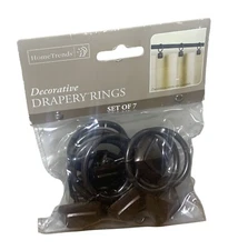 Home Trends Decorative Bronze Curtain Rings – 1" Drapery Clips Set of 7