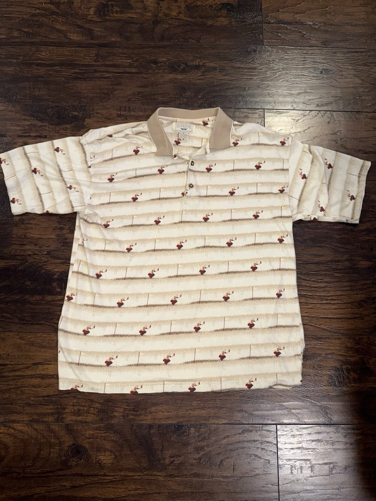 Chemise vintage suprême homme petit carreaux motif golfeur pull polo