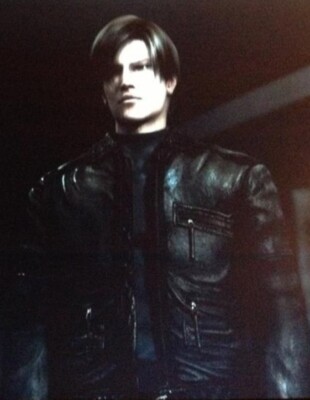 NEU! WINTER WARM! RESIDENT EVIL LEON Style Kunstleder Jacke Sweatshirtkapuze XXL