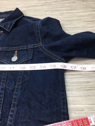Levi’s Trucker Jean Jacket Women’s Size Small Dark Blue Denim Button Up Shacket - Picture 4 of 6