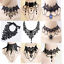 thumbnail 1  - Victorian Vintage Gothic Women Chain Pendant Black Lace Necklace Collar Choker