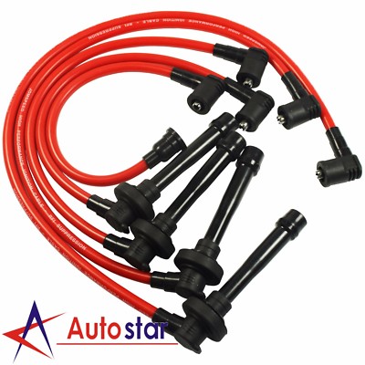 JDMSPEED Red 10.5mm Spark Plug Wire Set For Honda Accord 1998-2002 DX EX LX 2.3L
