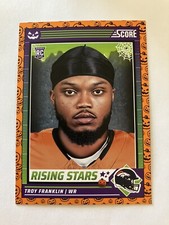 Troy Franklin 2024 Score Halloween Rising Stars Orange Pumpkin #48 Broncos RC