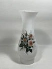 WHITE MILK GLASS CHIMNEY WITH ROSE DESIGN