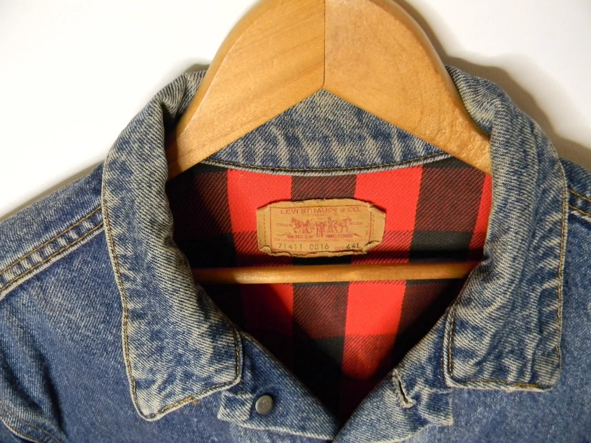 Flannel lined levi jacket cheap