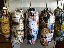 Homemade Shopping Grocery Bag Holder Handmade Cloth Storage Dispenser Drawstring