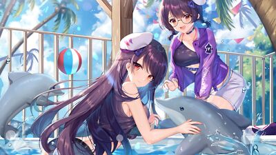Anime girls digital art artwork 2d portrait gejigejier Play Gaming Mat Desk