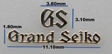 Watch dial logo emblem Grand Seiko Steel Black Silver Gold with adhesive MOD