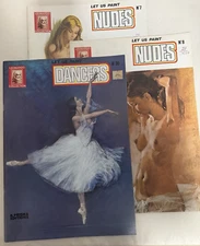 Lot Of 3 Vtg Leonardo Collection "Let Us Paint" books Nudes #7&8, Dancers #30
