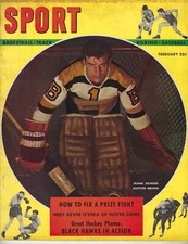 1948 Sport magazine hockey Frank Brimsek Boston Bruins Good Stain Newsstand