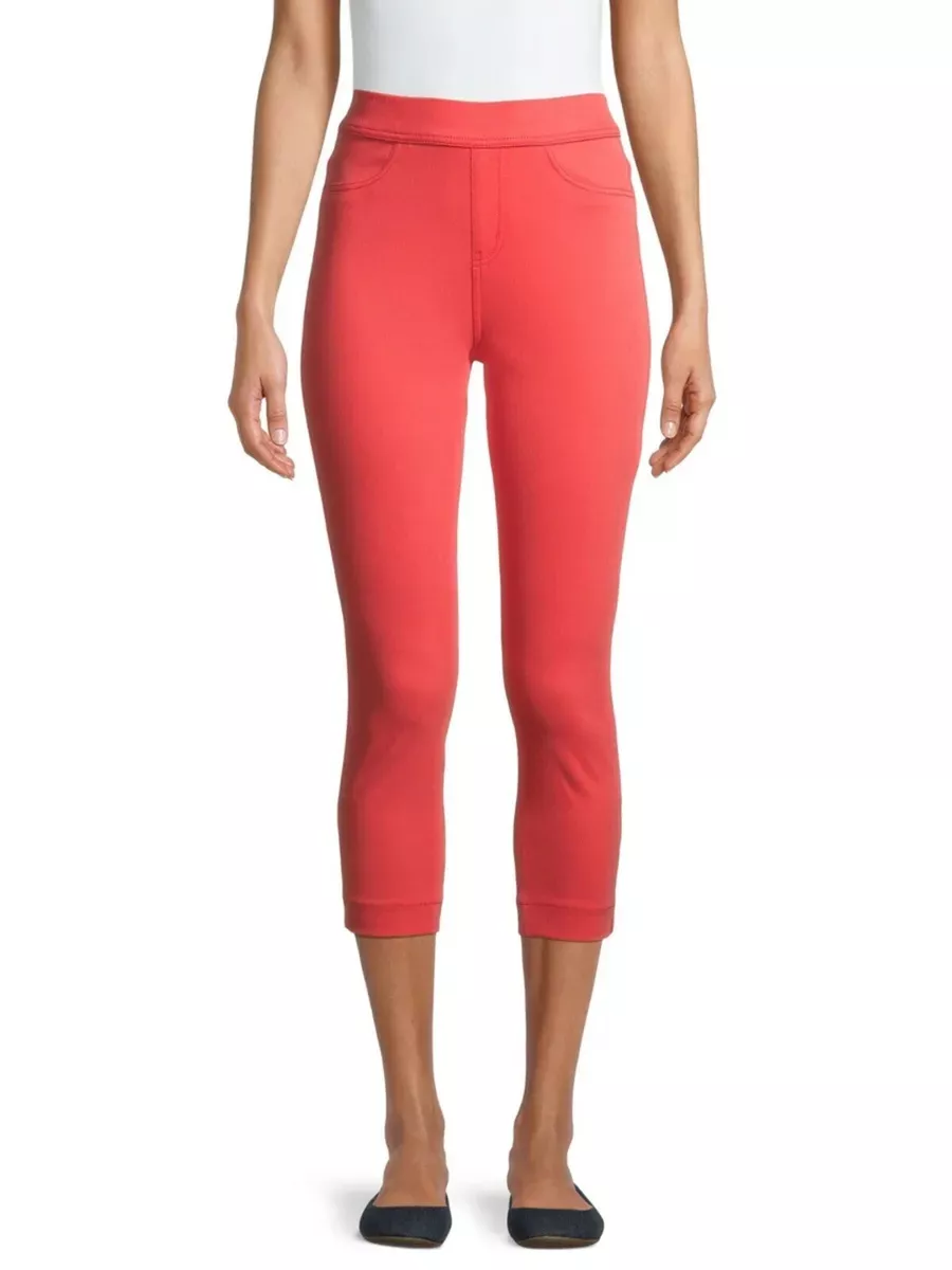 Time and Tru Women's XXL Knit Jegging, Leggings Capri, Color: Coral Fire