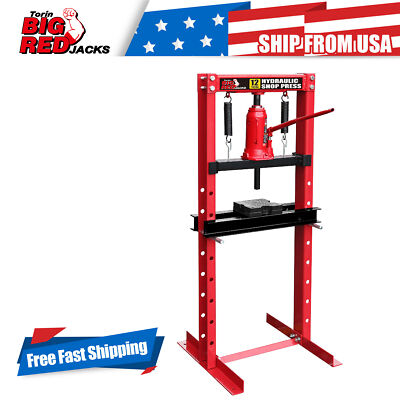 BIG RED 12Ton Torin Steel H-Frame Garage/Shop Floor Press Stamping Plates